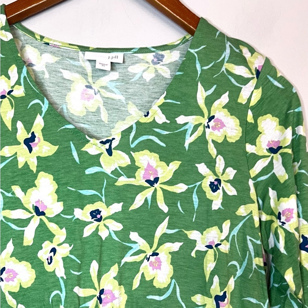 J.Jill Floral Print Tunic Top Blouse Sz XS - Picture 2 of 5